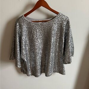 GAP Silver Sequin Blouse
